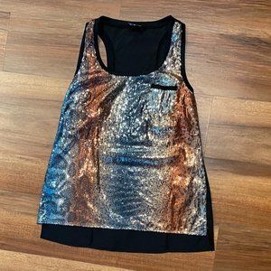 Bebe Sequin Front Tank Top Size Medium